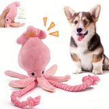 Sound-emitting cotton durable chew toys for cleaning teeth