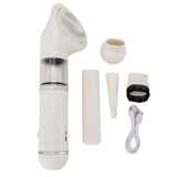 Pet grooming vacuum cleaner with accessories for effective pet hair removal.